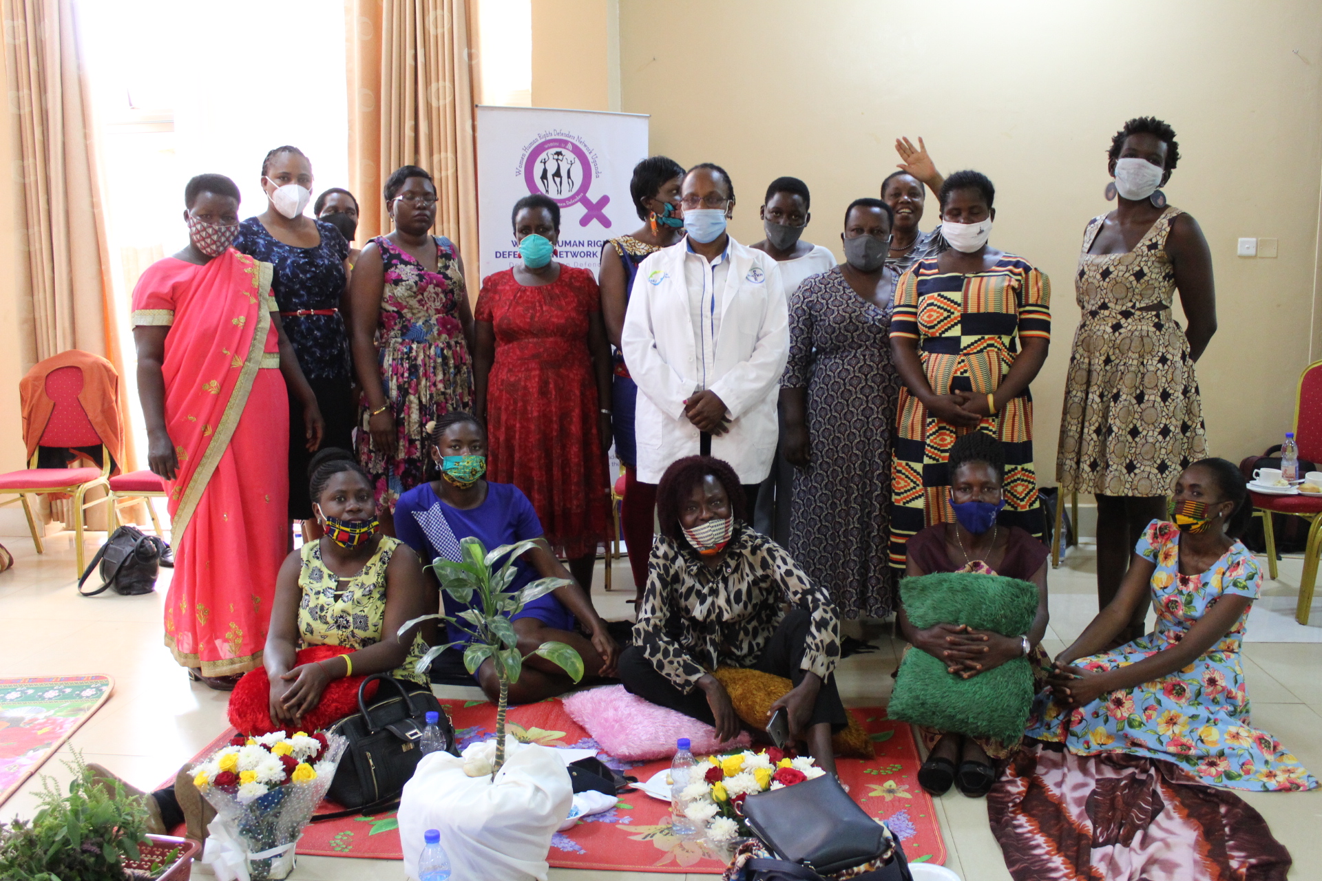 Group photo of Women HRDs with Dr Linda Birungi