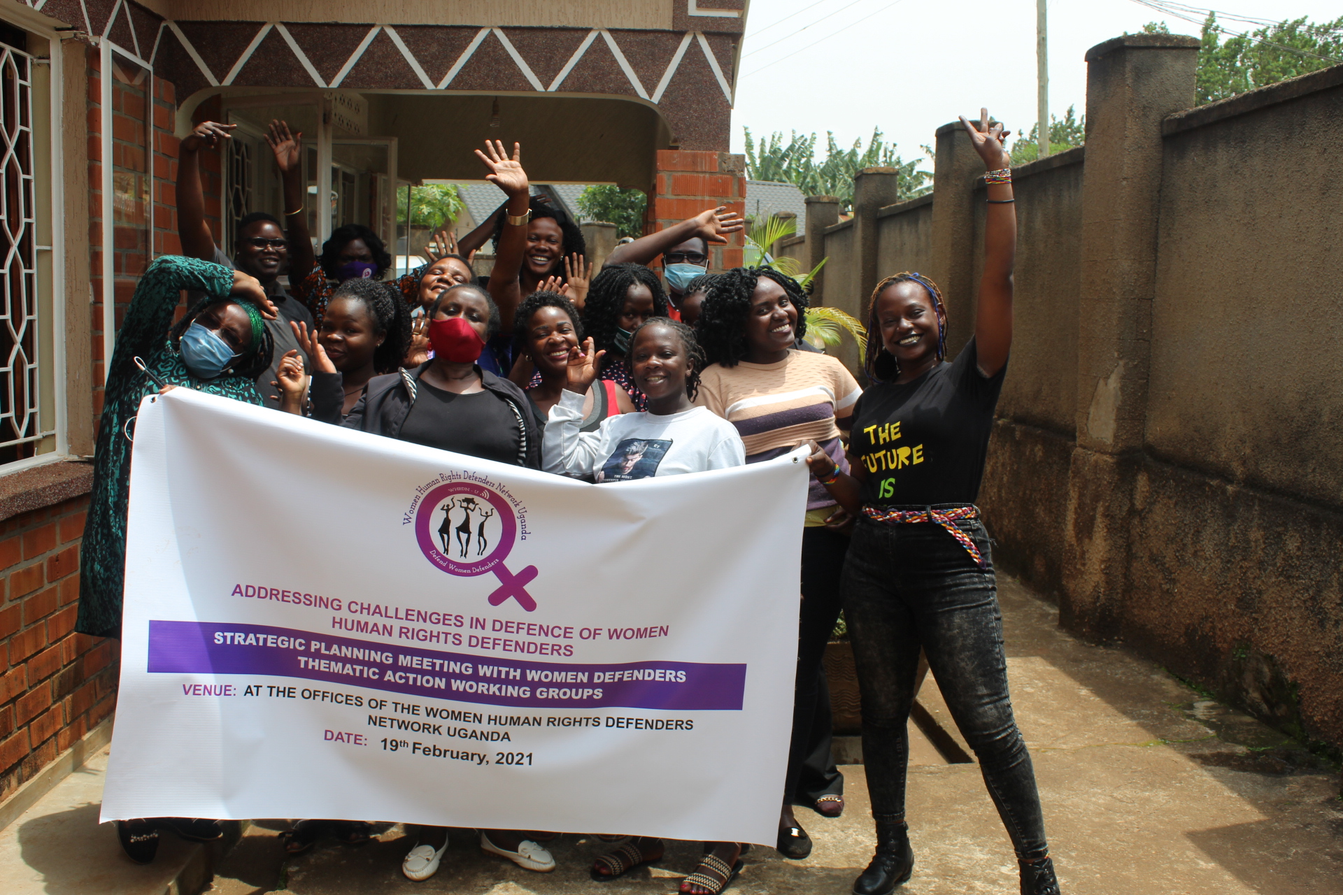 Group photo of Women Defenders at the offices of WHRDNU after a successful capacity building session