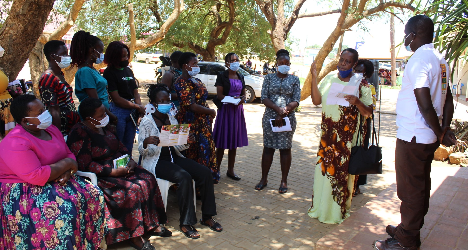 Ms. Sarah Kisoro thanking TotalEnergies for recognizing the contribution of WHRDs in advocating for resettlement packages for women in Albertine region.