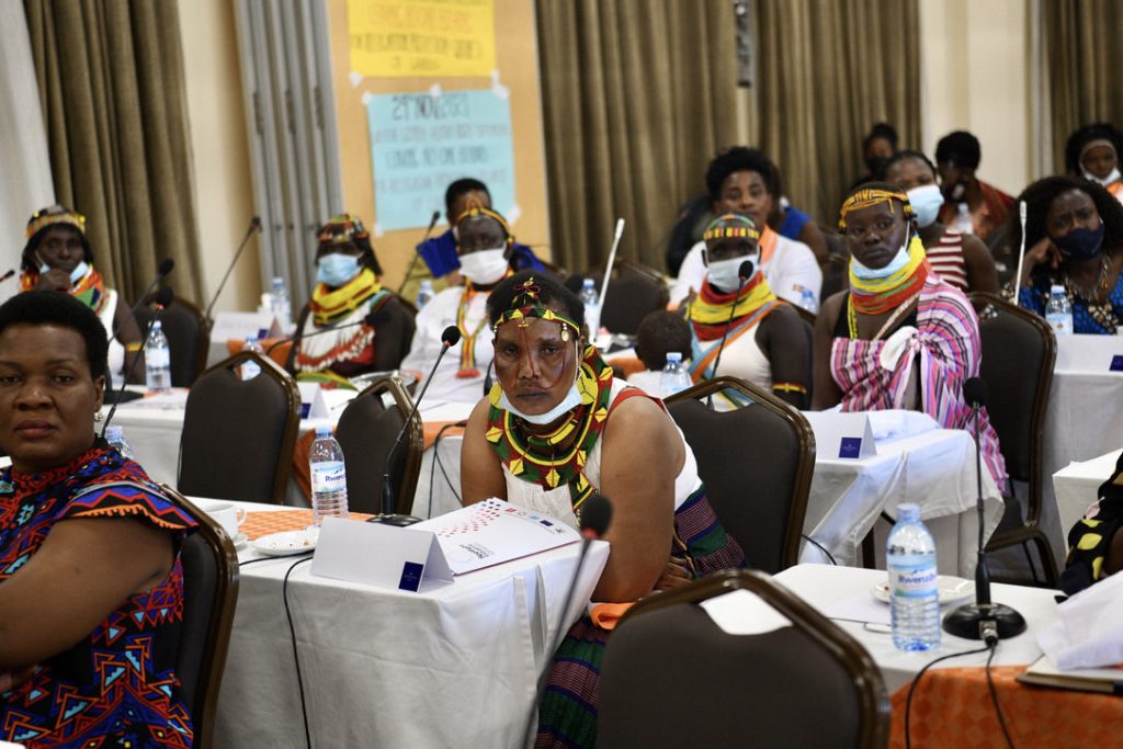 Women human rights defenders from Karamoja region dressed in their traditional wear during the launch.