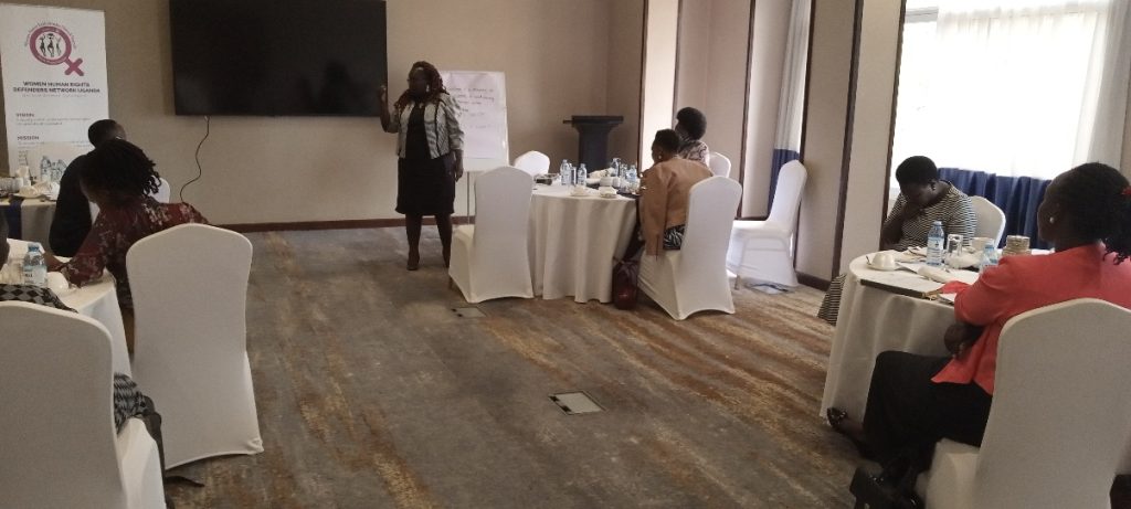 The Executive Director UWOPA giving her welcome remarks during the workshop.
