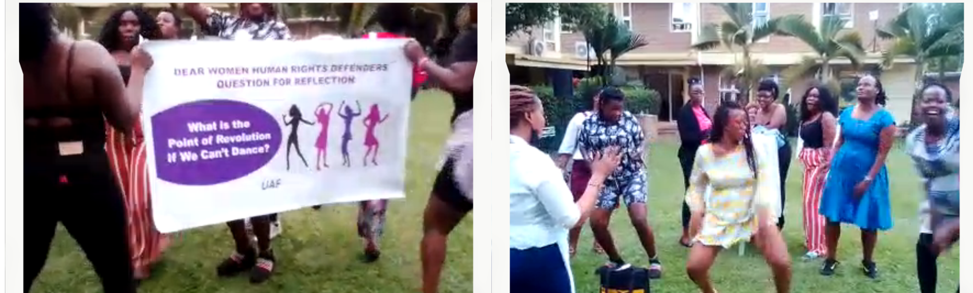 WHRDs dance during the self care workshop
