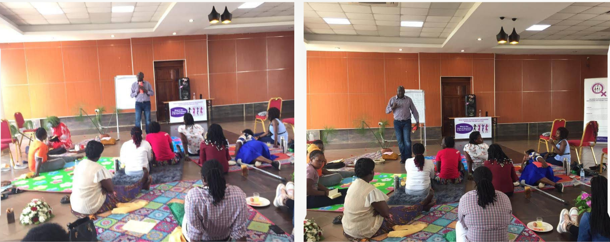 Simon Ndawula , a clinical psychologists and consultant leading the counseling session