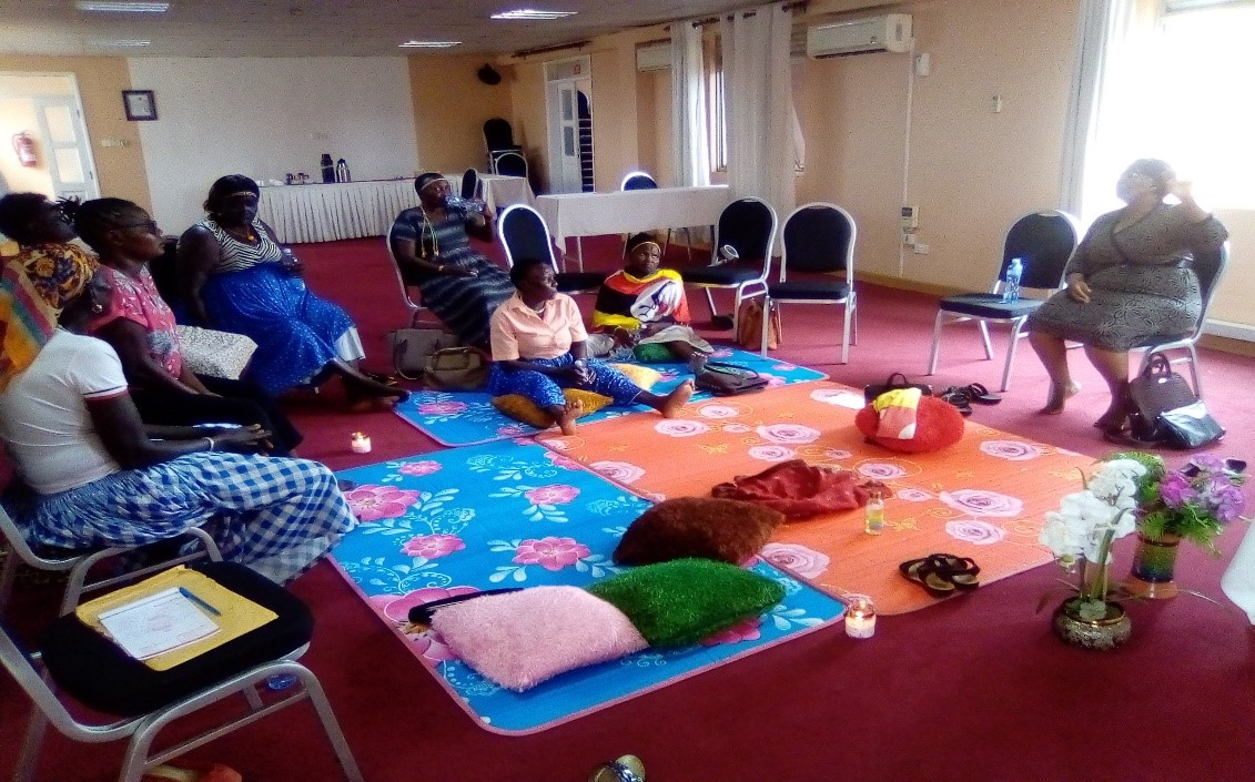 Counsellor Ruth Matoya speaks to the WHRDS from Amudat district