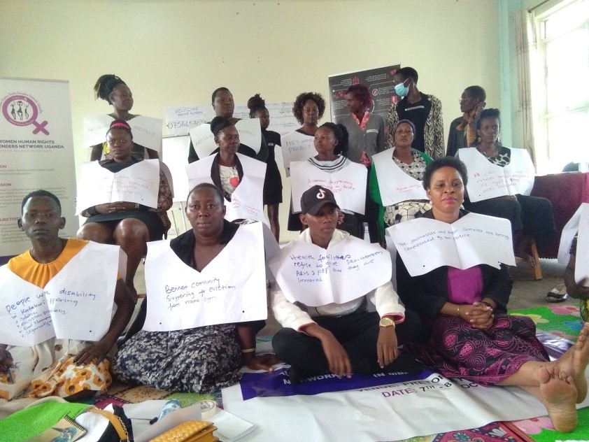 Participants illustrating on how the WHRDN-U works to protect WHRDs