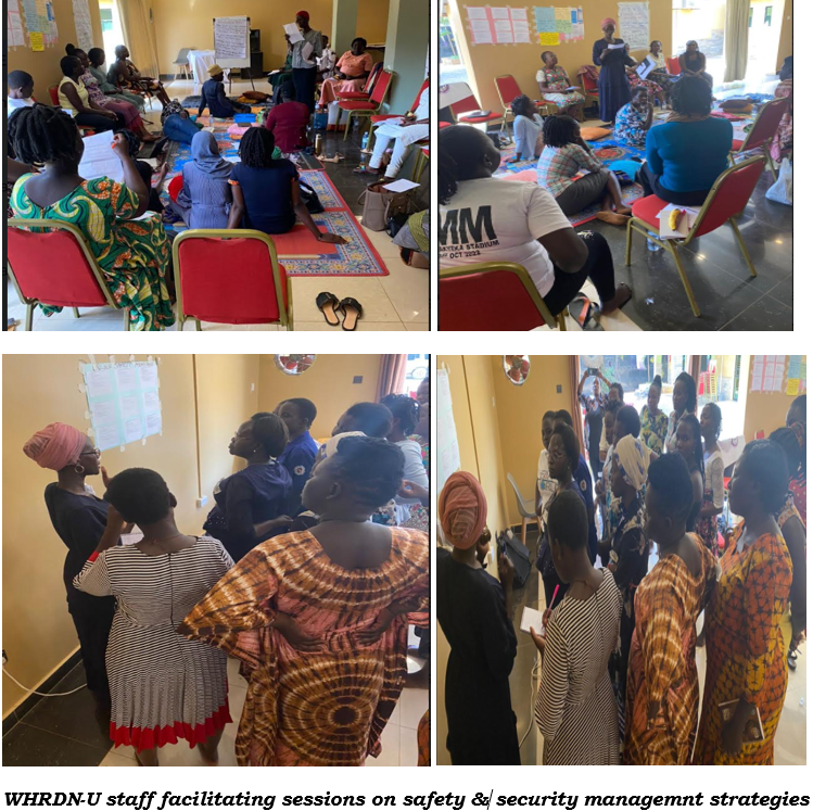 WHRDNU staff facilitating sessions on safety and security management strategies